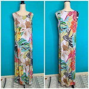 Chico's Multi-color Floral Sleeveless Maxi Dress